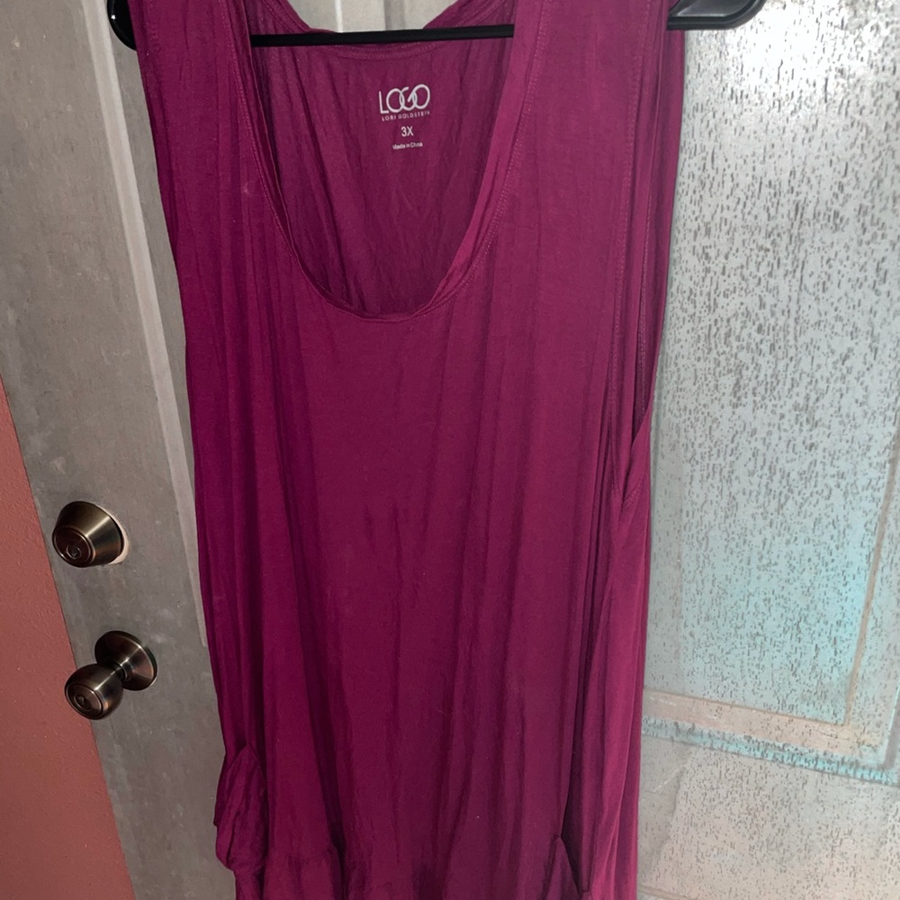 Lori Goldstein 3X plum berry sleeveless top